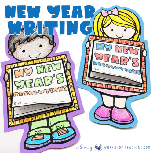 New Year writing projects boy and girl flipbooks