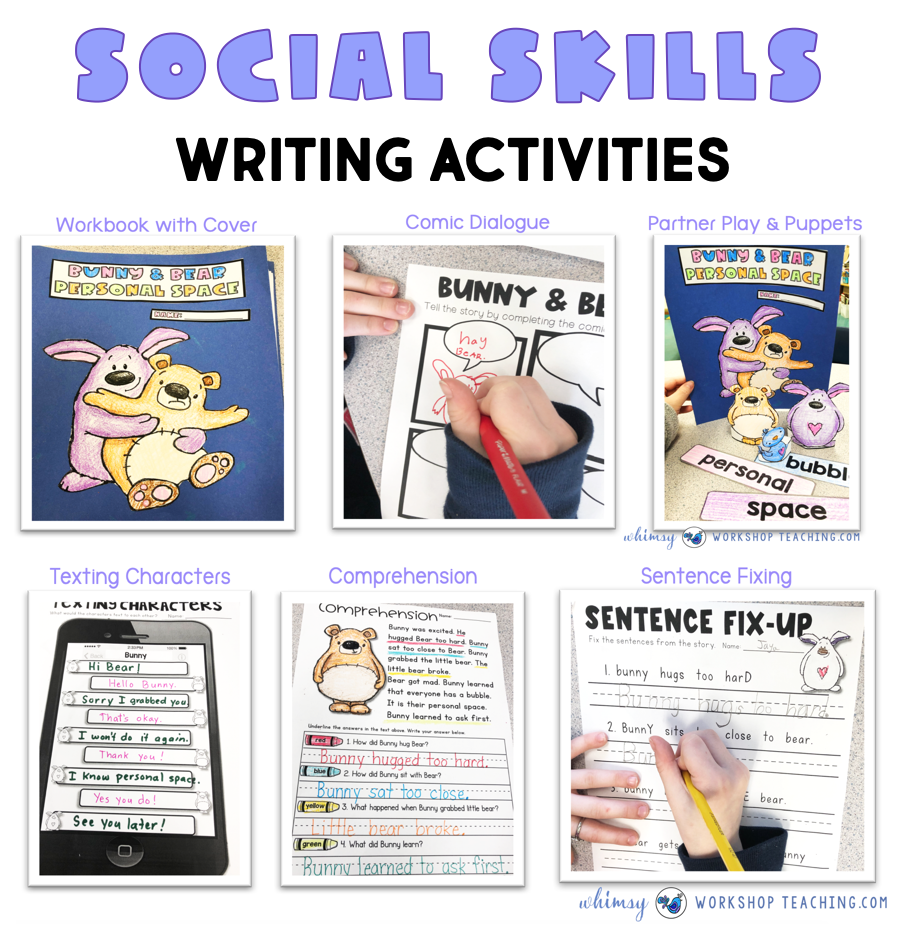 photos of writing activities for social skills books