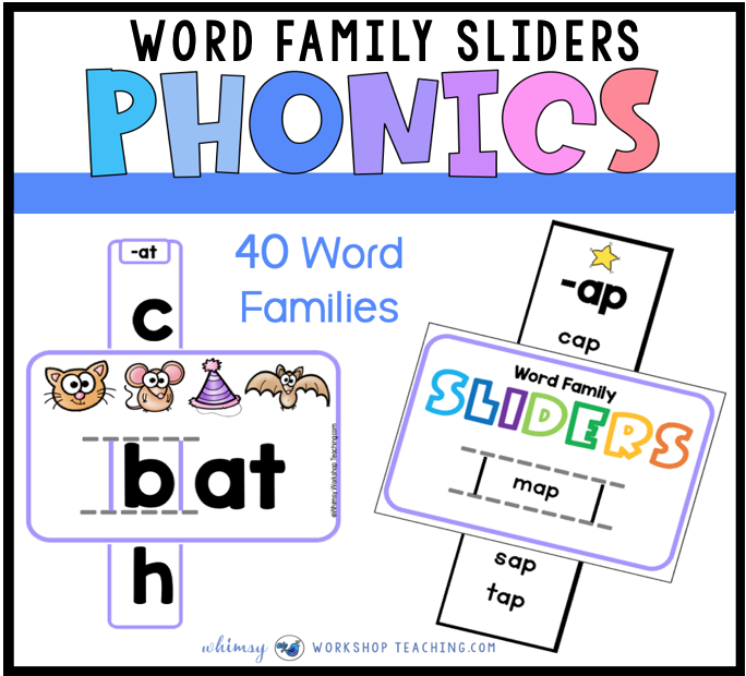 Phonics with Centers: word family sliders