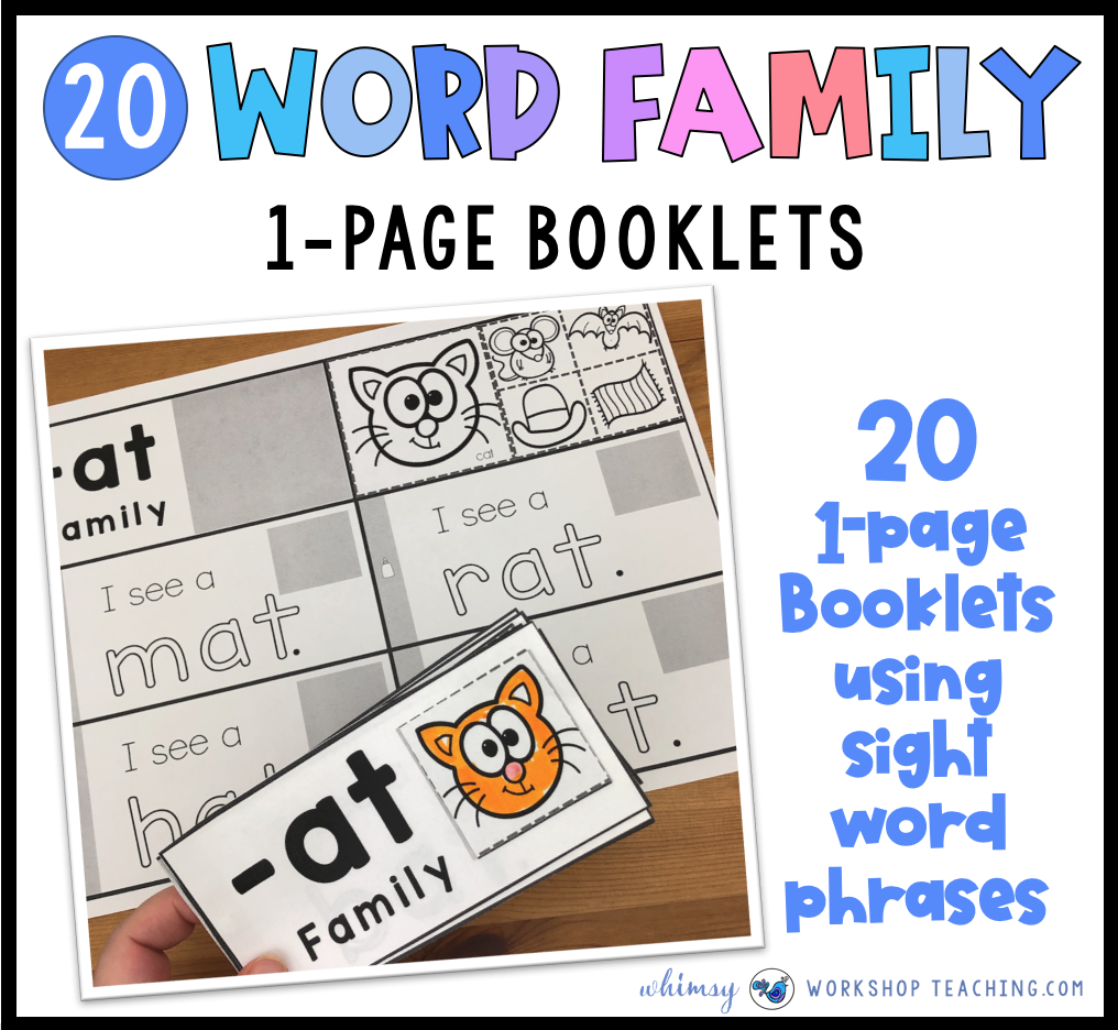 Word Family Booklets Phonics Cernter