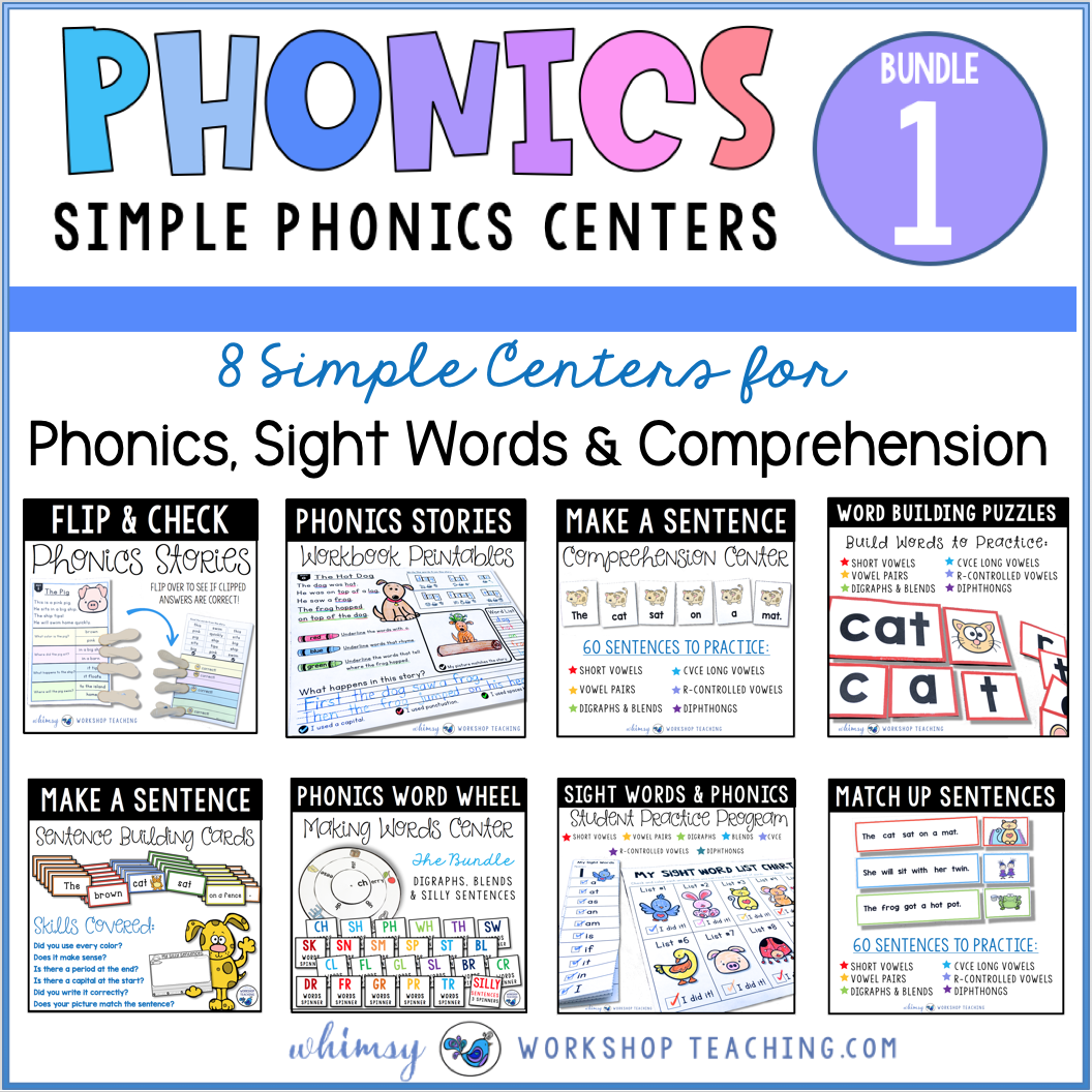 Teaching Reading with Phonics Centers - Whimsy Workshop Teaching