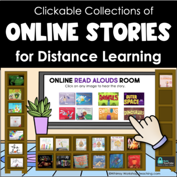 a clickable virtual online library to organize read aloud stories