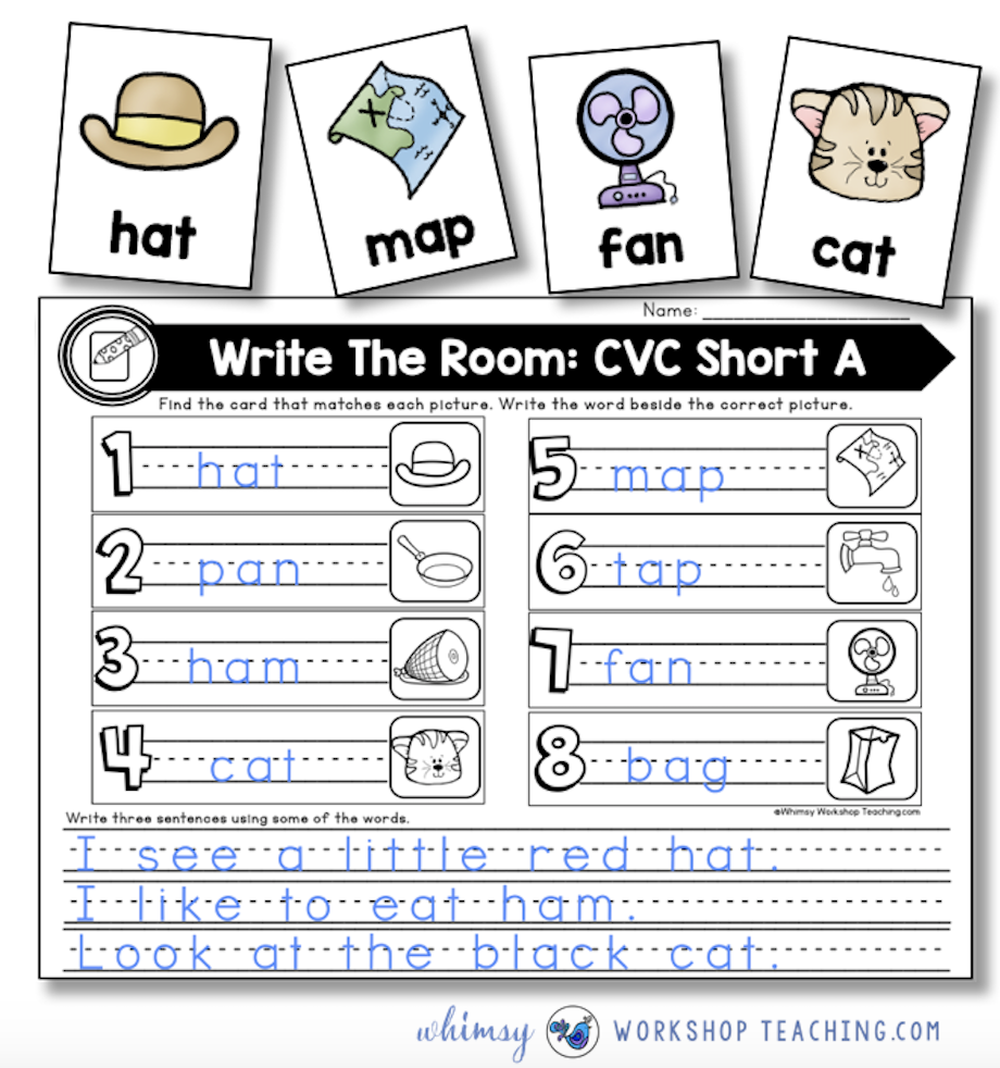 write the room phonics for socially distanced teaching
