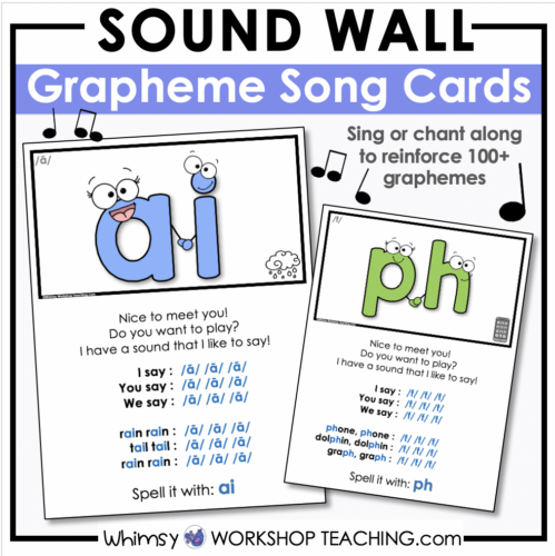 sound wall songs or chants to reinforce graphemes and phonemes