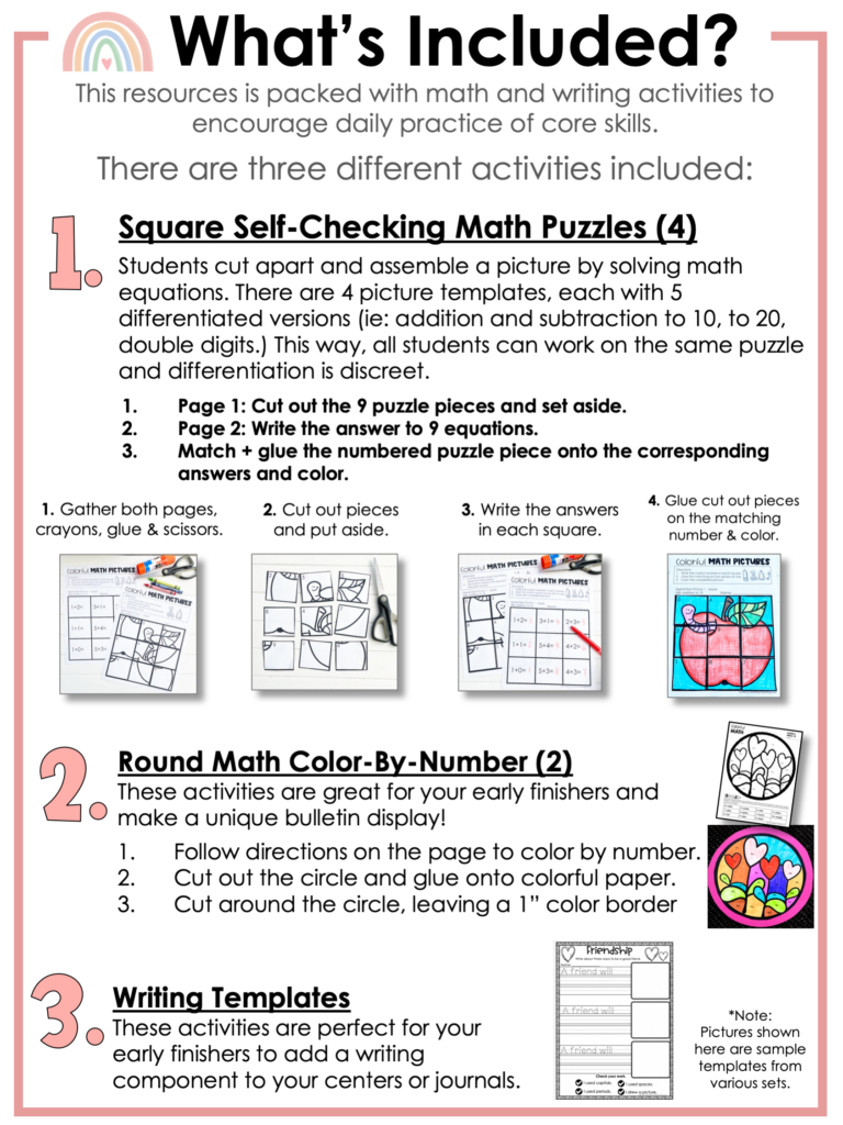 self checking math puzzles