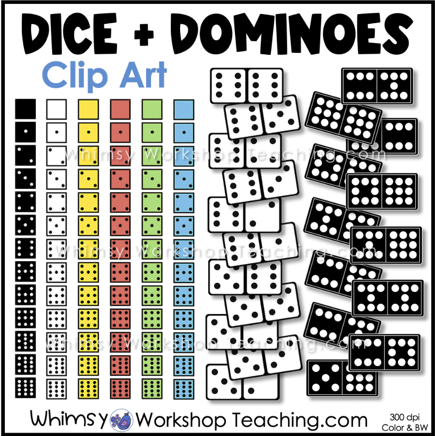 clip-art-clipart-black-white-color-images-math-dice-dominoes - Whimsy