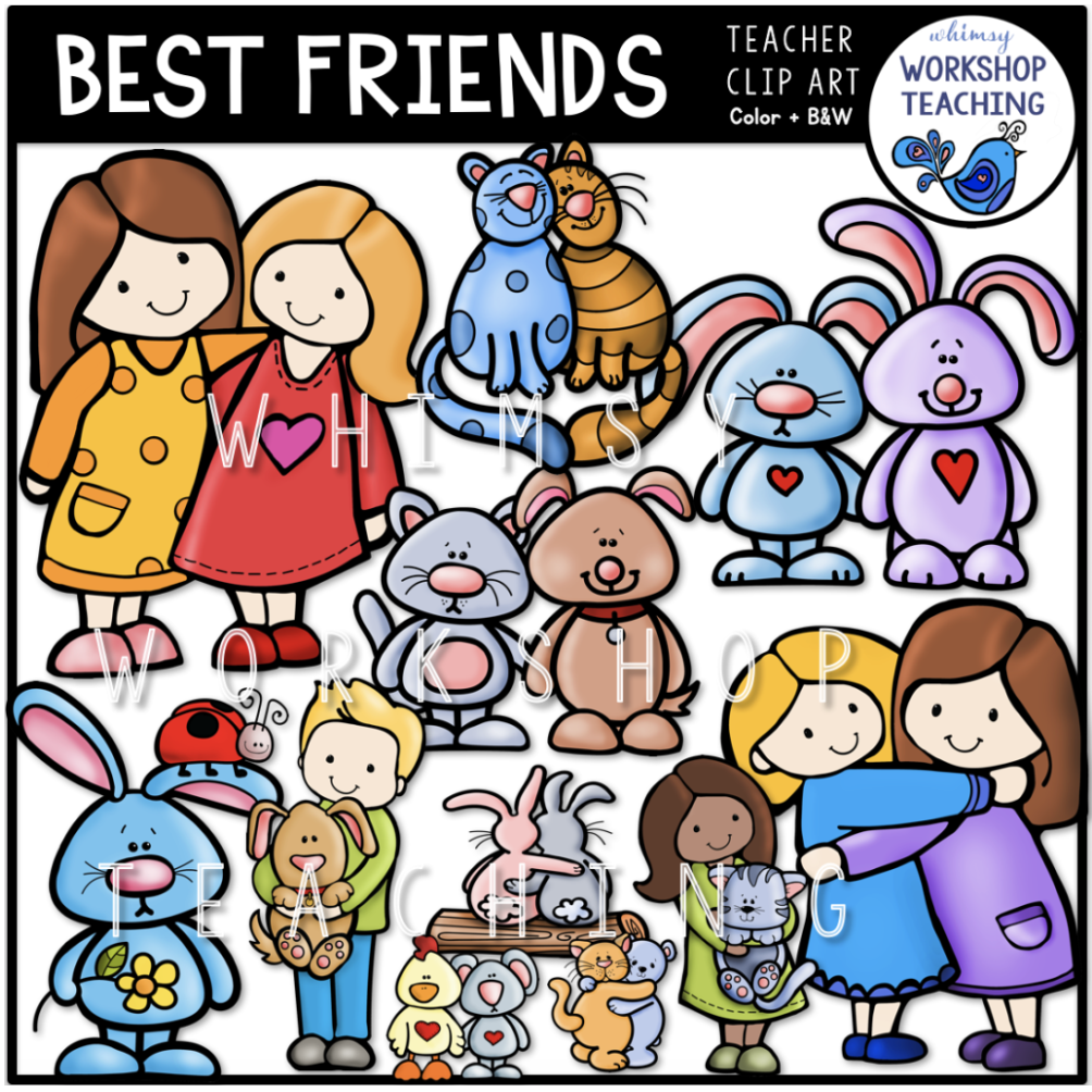 friends black and white clipart