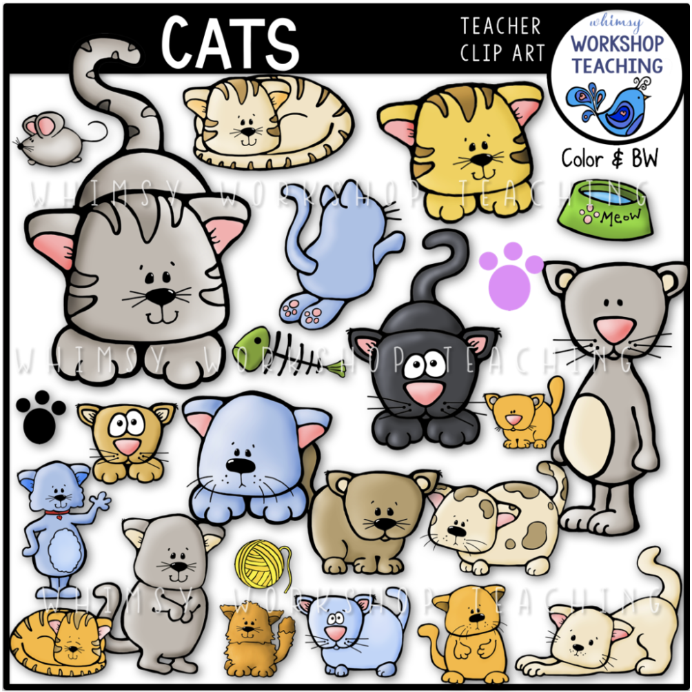 teacher clipart images black and white cats