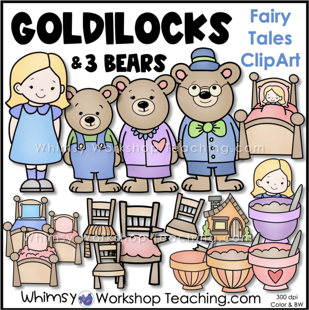 Goldilocks And Three Bears Clip Art Images Color Black White Whimsy Workshop Teaching 8035